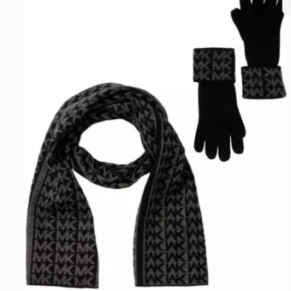 NWT | Michael Kors scarf, hat and glove set